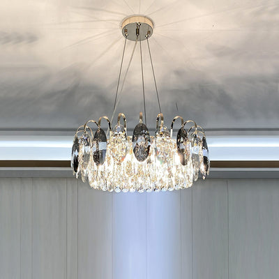 Chandelier Cristal K9 - Luminaire Élégant en Métal Rose Gold, LED Dimmable, Plusieurs Tailles