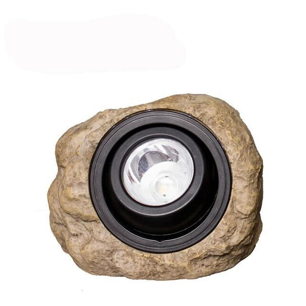 Lampe Solaire LED Rocky - Design Naturel en Pierre avec Tête de Lampe Réglable et Résistance IP65