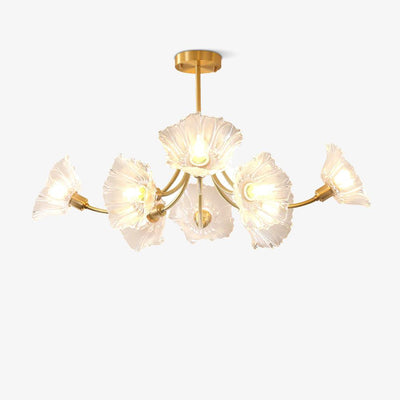 Lustre Kalin en Verre et Laiton - Design Élégant de Fleurs pour Salon et Salle à Manger
