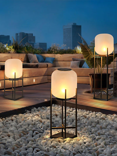 Lampe Solarium Extérieure en Acier Inoxydable et Verre – Éclairage LED Automatique IP65