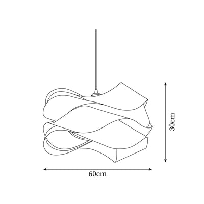 Suspension Link en Bois et Métal - Lampe Moderne à Lumière Douce pour Intérieur Élégant