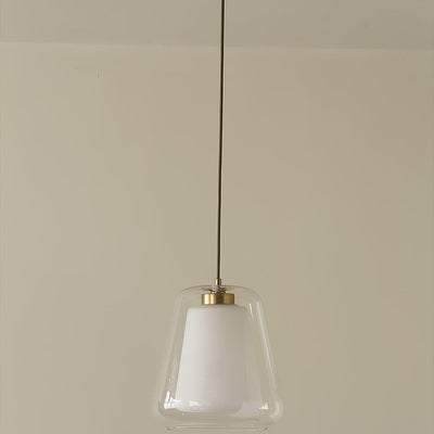 Suspension Lucinda en Verre - Lampe Moderne avec Base en Métal et Éclairage LED