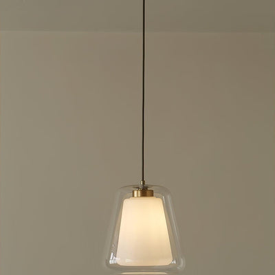 Suspension Lucinda en Verre - Lampe Moderne avec Base en Métal et Éclairage LED