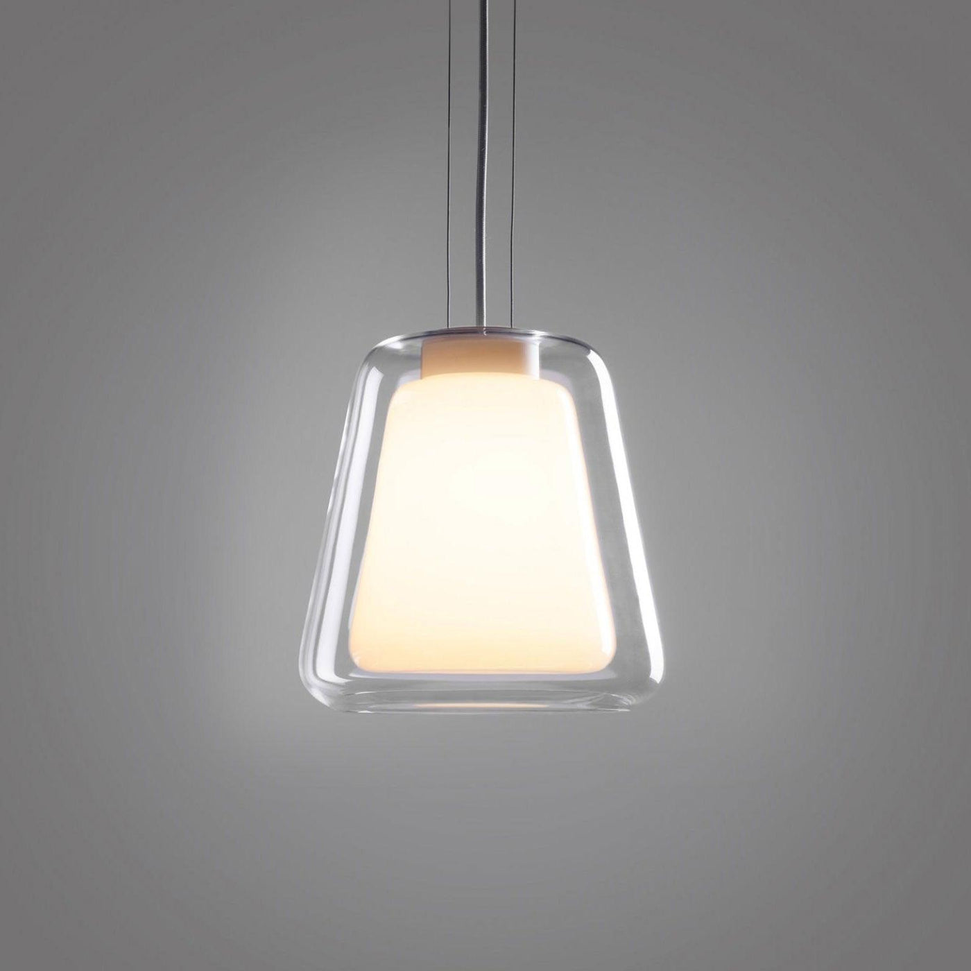 Suspension Lucinda en Verre - Lampe Moderne avec Base en Métal et Éclairage LED