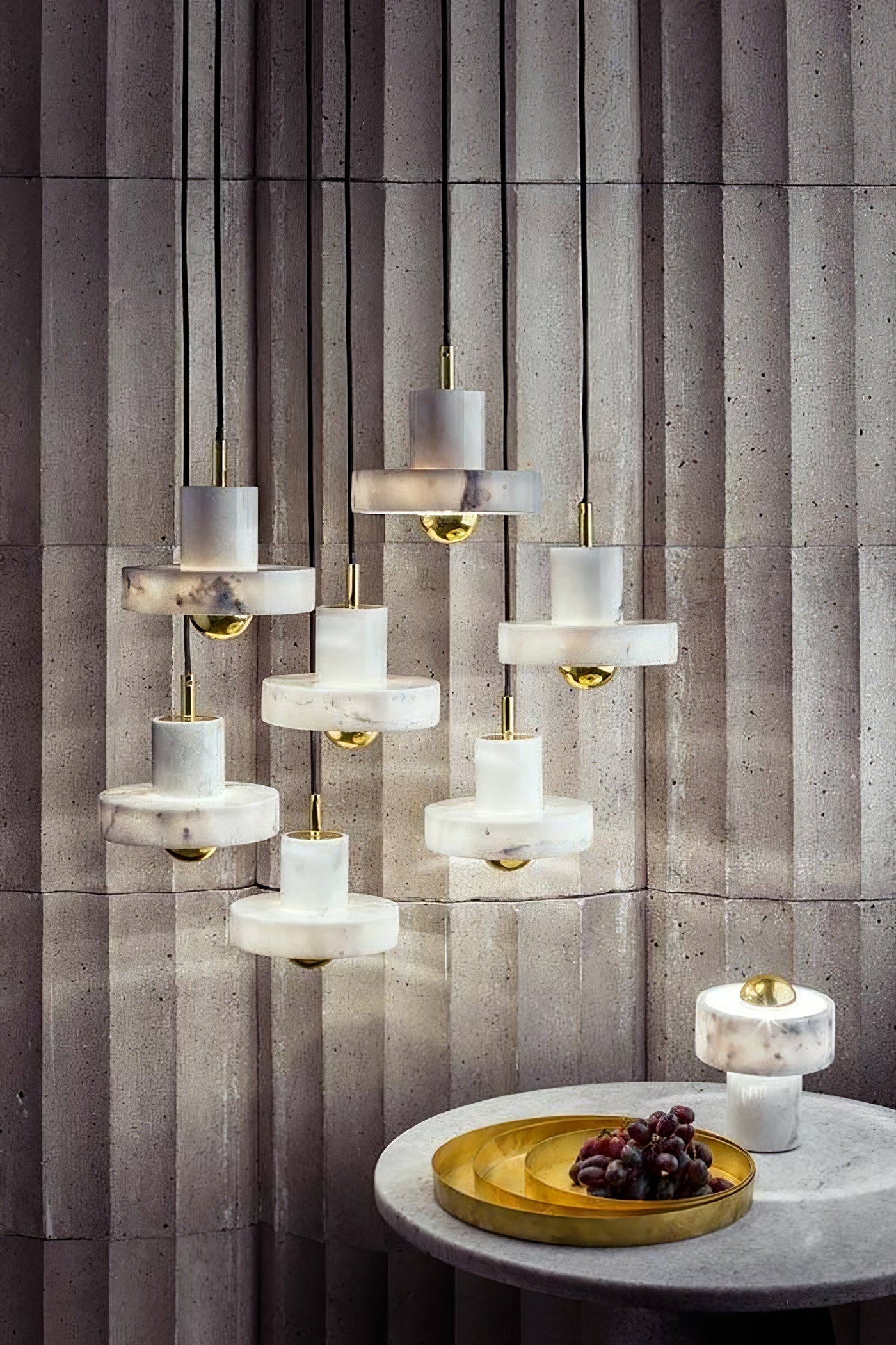 Suspension Marble Aura - Lampe Moderne en Marbre avec LED Intégrée