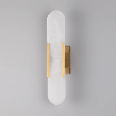 Applique Murale Melange Elongée en Albâtre - Design Élégant avec Détails en Laiton
