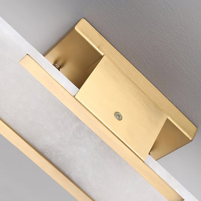Applique Murale Melange Elongée en Albâtre - Design Élégant avec Détails en Laiton