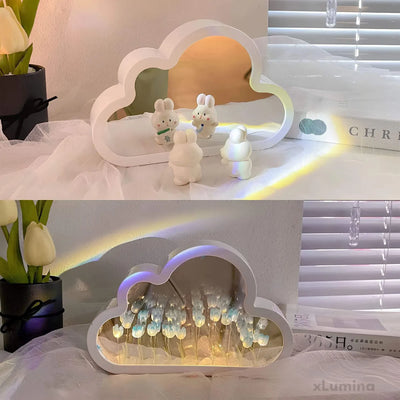 Miroir LED Tulipe avec Effet d'Infini - Élégance et Originalité