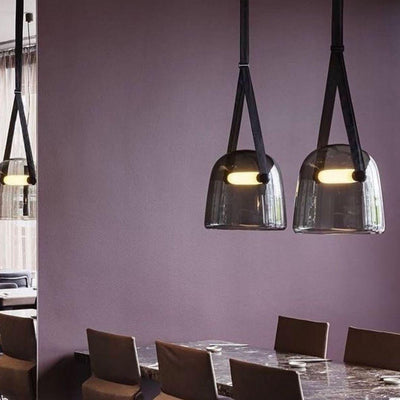 Suspension Mona Minimaliste en Métal et Verre - Éclairage LED Élégant pour Salon et Salle à Manger