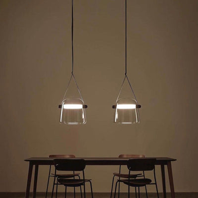 Suspension Mona Minimaliste en Métal et Verre - Éclairage LED Élégant pour Salon et Salle à Manger