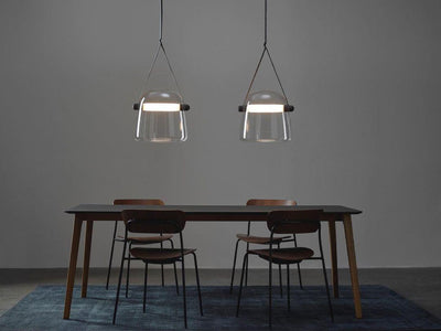 Suspension Mona Minimaliste en Métal et Verre - Éclairage LED Élégant pour Salon et Salle à Manger