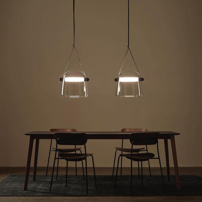 Suspension Mona Minimaliste en Métal et Verre - Éclairage LED Élégant pour Salon et Salle à Manger