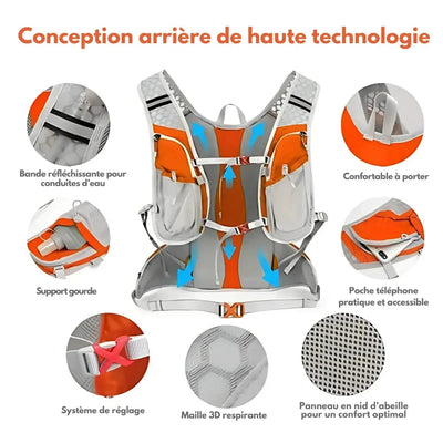 Sac à Dos VeloPack Active – Léger, Résistant avec Système d’Hydratation 2L, Idéal pour Cyclisme et Randonnée