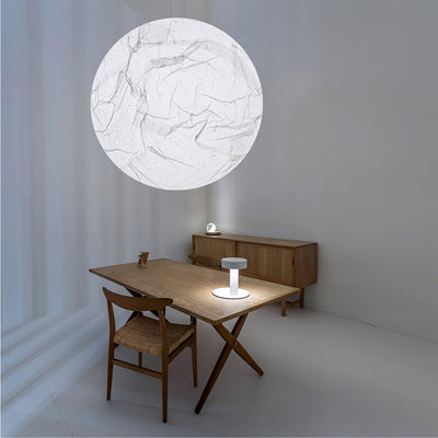 Suspension Mondseide en Soie Naturelle et Métal - Éclairage LED Élégant pour Salon et Chambre