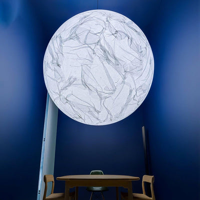 Suspension Mondseide en Soie Naturelle et Métal - Éclairage LED Élégant pour Salon et Chambre