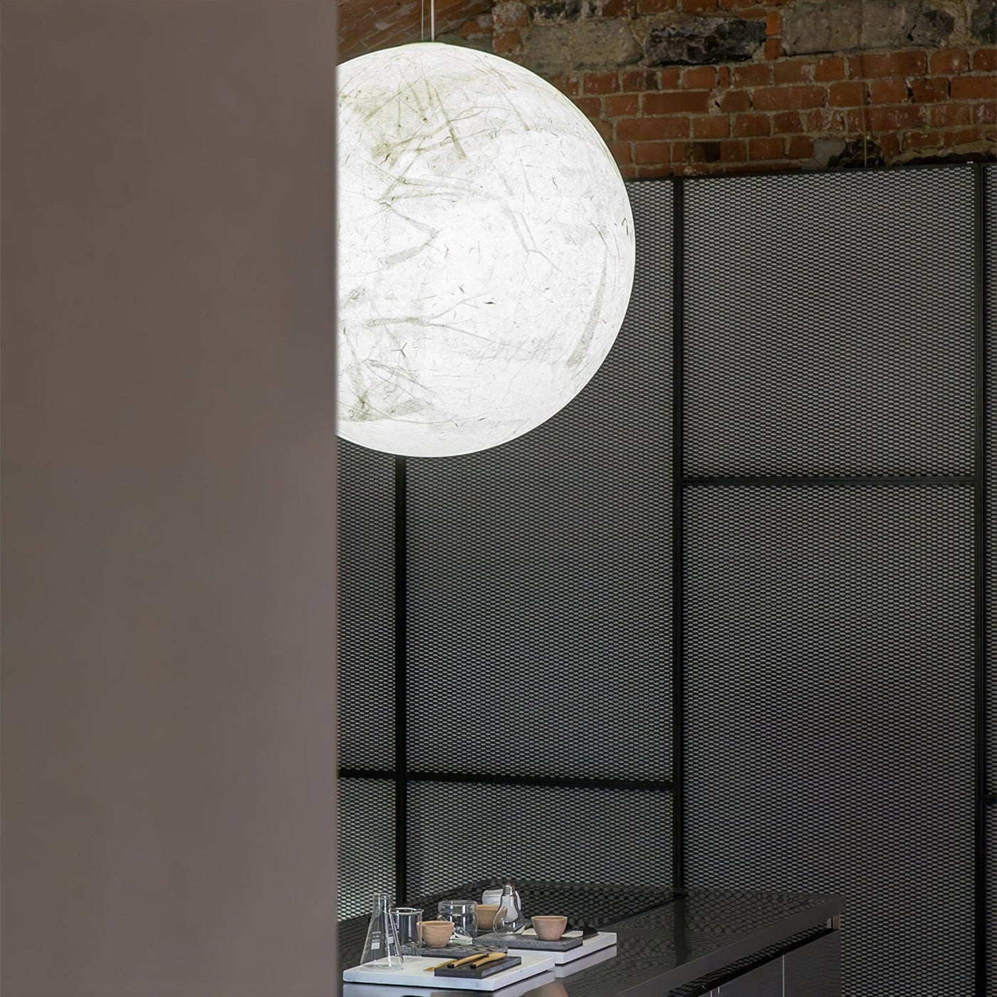 Suspension Mondseide en Soie Naturelle et Métal - Éclairage LED Élégant pour Salon et Chambre