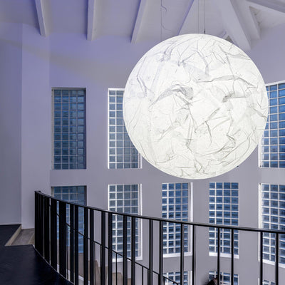 Suspension Mondseide en Soie Naturelle et Métal - Éclairage LED Élégant pour Salon et Chambre