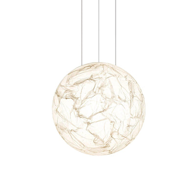 Suspension Mondseide en Soie Naturelle et Métal - Éclairage LED Élégant pour Salon et Chambre