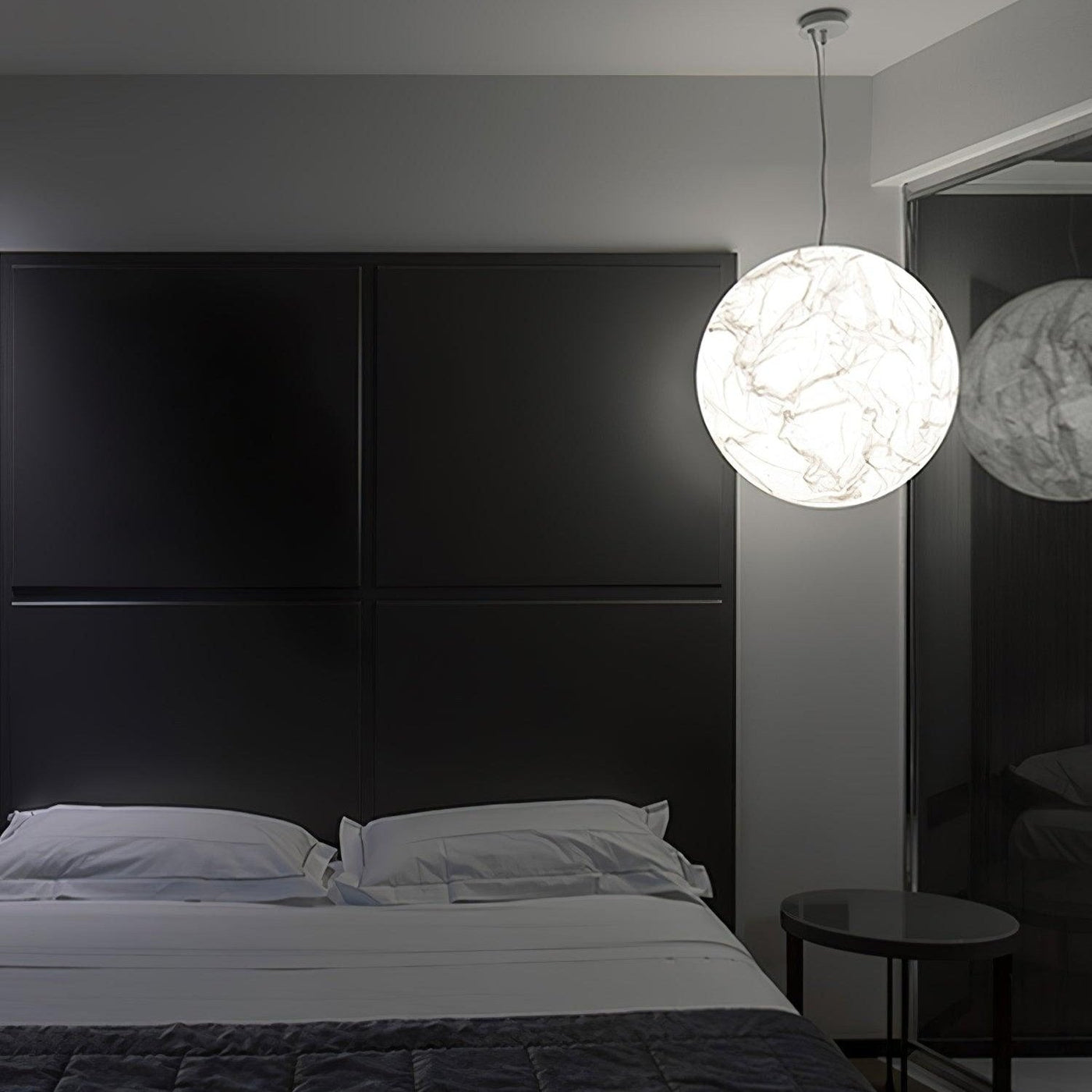 Suspension Mondseide en Soie Naturelle et Métal - Éclairage LED Élégant pour Salon et Chambre