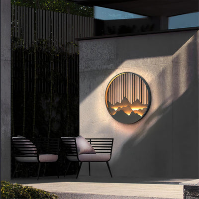 Lampe Murale Extérieure Mountain - Lampe LED en Acier Inoxydable avec Motif Montagne et Eau