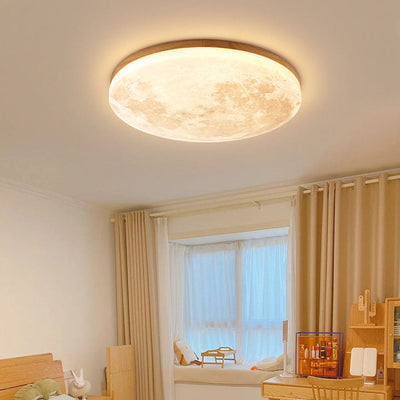 Plafonnier LED Minimaliste Moon – Design Moderne en Bois et Acrylique