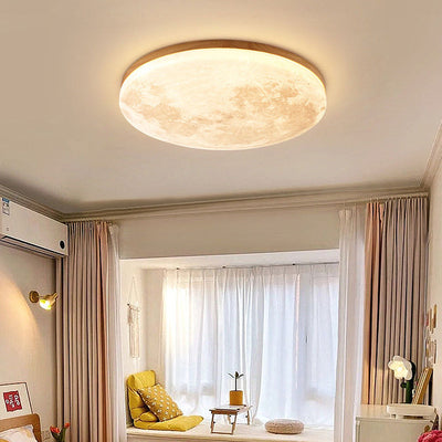 Plafonnier LED Minimaliste Moon – Design Moderne en Bois et Acrylique