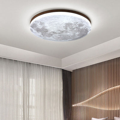 Plafonnier LED Minimaliste Moon – Design Moderne en Bois et Acrylique