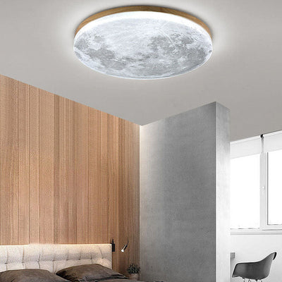 Plafonnier LED Minimaliste Moon – Design Moderne en Bois et Acrylique