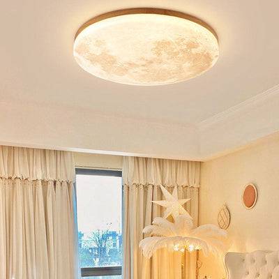 Plafonnier LED Minimaliste Moon – Design Moderne en Bois et Acrylique