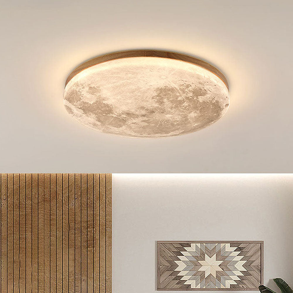 Plafonnier LED Minimaliste Moon – Design Moderne en Bois et Acrylique