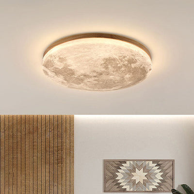 Plafonnier LED Minimaliste Moon – Design Moderne en Bois et Acrylique