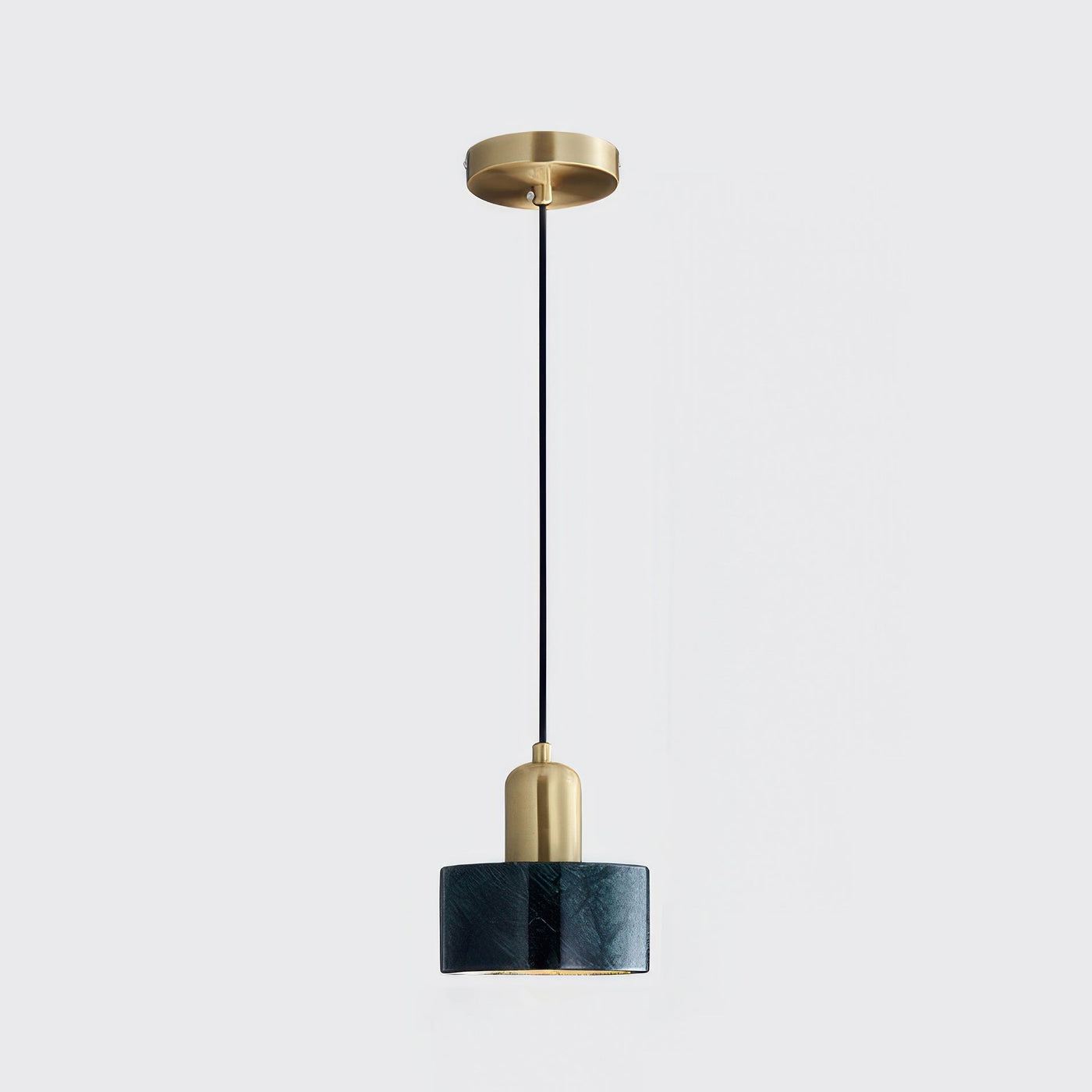 Suspension Cylinder – Lampe Moderne en Laiton et Bois avec Éclairage LED