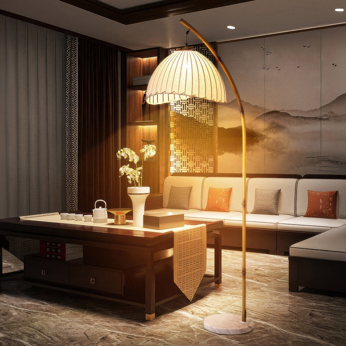 Lampe sur Pied Bamboo Zen – Éclairage Naturel LED Design Culturel