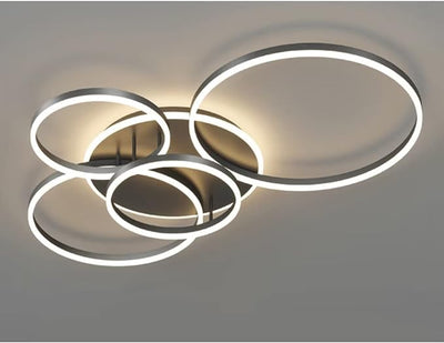 Plafonnier LED Moderne avec Télécommande - Éclairage Dimmable en Or et Noir