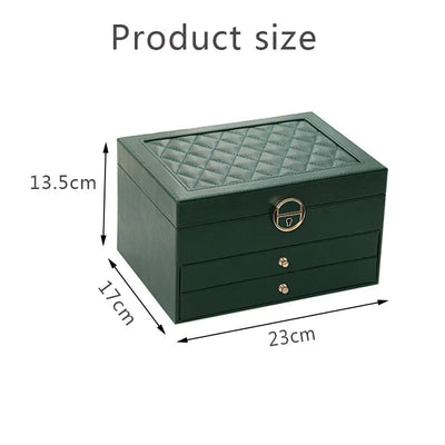 Grande Boîte à Bijoux en Cuir – Organisateur Multicouche Élégant, Rangement Sécurisé pour Bijoux