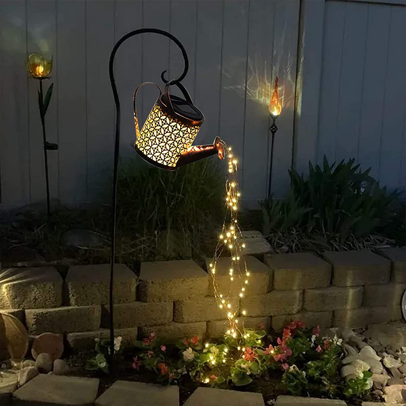 Lampe Solaire Jardin - Douche d'Étoiles avec Lumière LED Décorative et Écologique