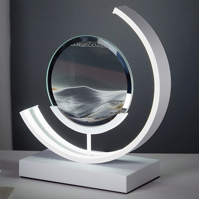 Lampe Art Sand Dynamique 3D – Table LED Relaxante avec Effet Paysage Naturel