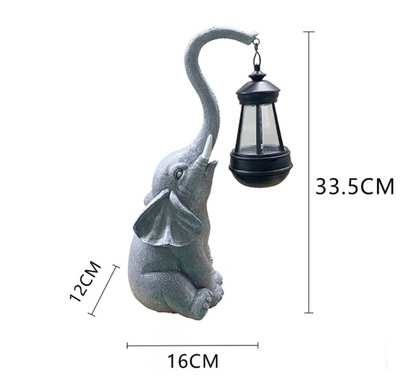 Lampe Éléphant Solaire – Lumière Apaisante pour Jardin avec Éclairage Doré
