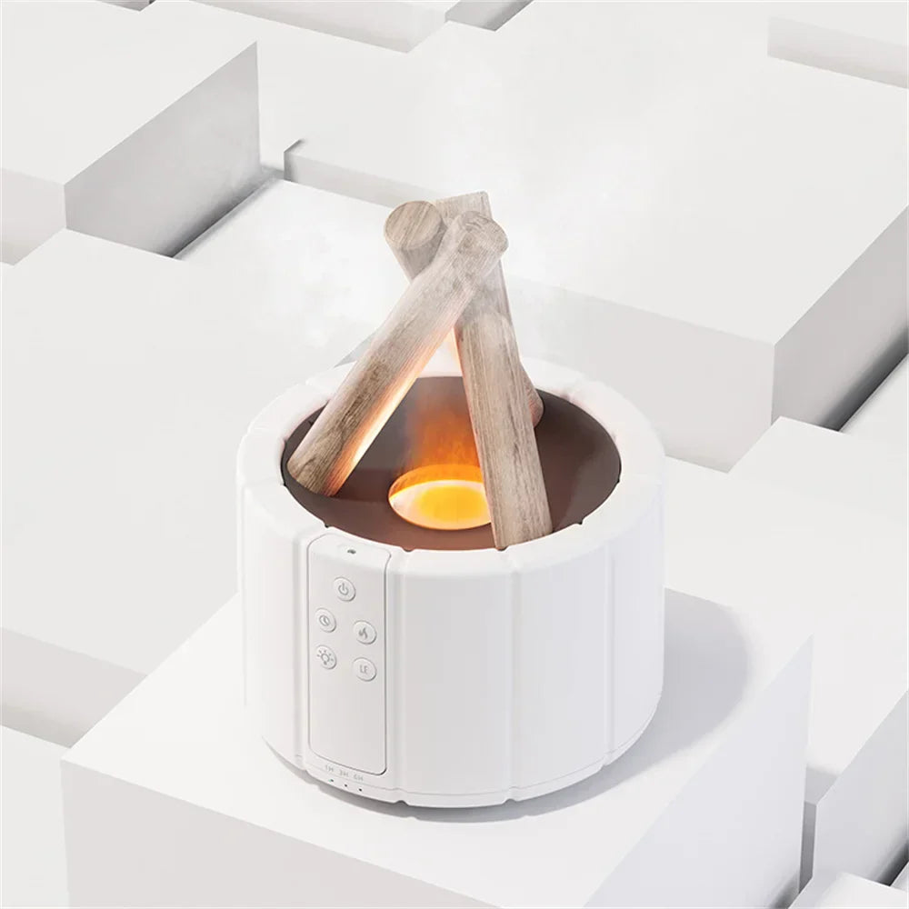 Lampe de Table Multifonctionnelle avec Humidificateur et Diffuseur d'Aromathérapie – Effet Flamme