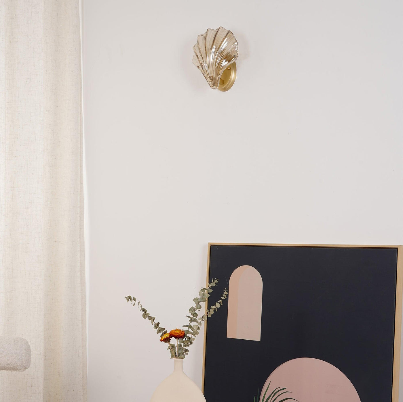Applique Murale Design Coquillage en Laiton et Verre – Lampe LED Moderne