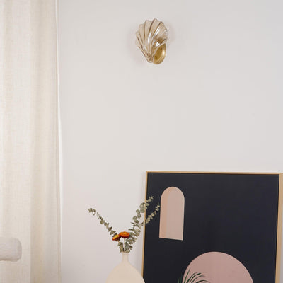 Applique Murale Design Coquillage en Laiton et Verre – Lampe LED Moderne