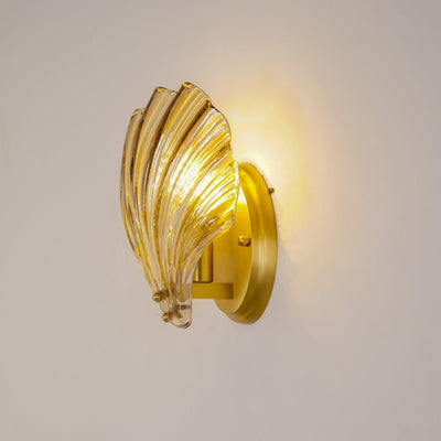 Applique Murale Design Coquillage en Laiton et Verre – Lampe LED Moderne