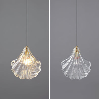 Suspension Mini Shell Design en Verre et Laiton – Lampe Moderne à Suspendre