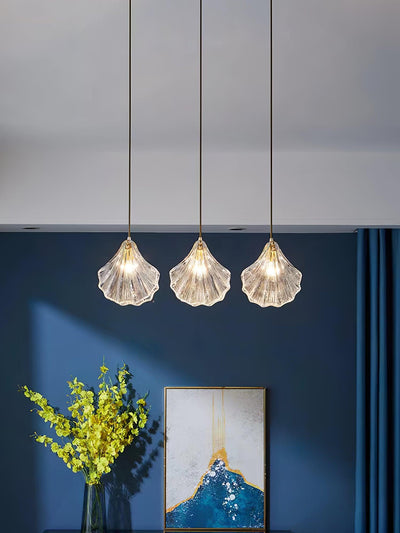Suspension Mini Shell Design en Verre et Laiton – Lampe Moderne à Suspendre