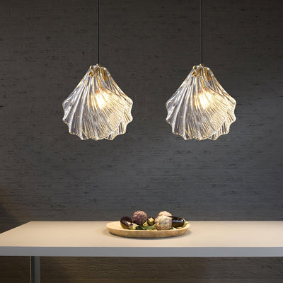 Suspension Mini Shell Design en Verre et Laiton – Lampe Moderne à Suspendre
