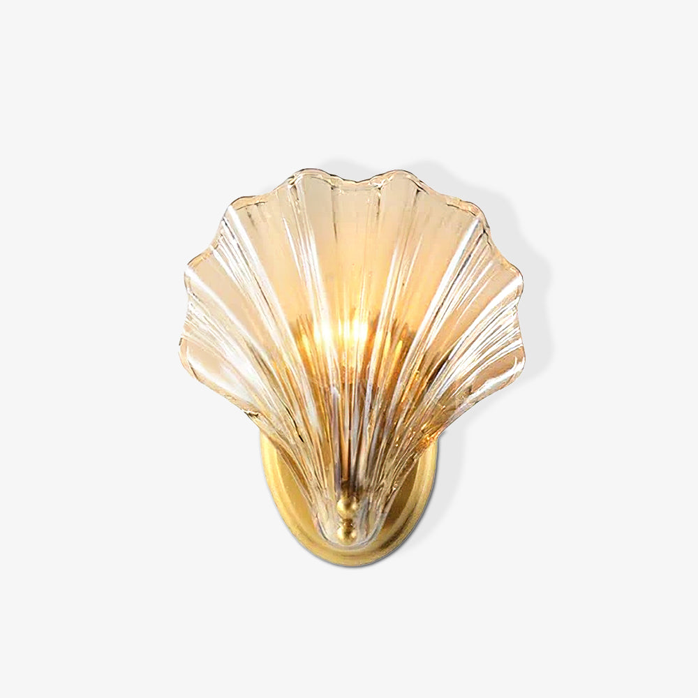 Applique Murale Design Coquillage en Laiton et Verre – Lampe LED Moderne
