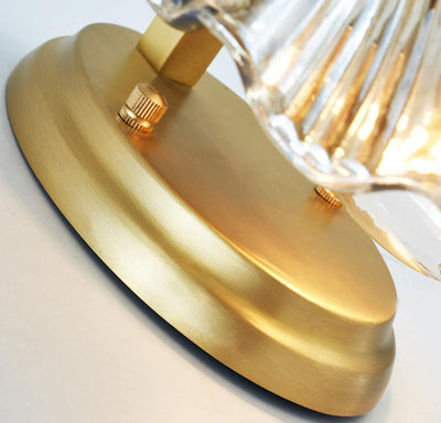 Applique Murale Design Coquillage en Laiton et Verre – Lampe LED Moderne