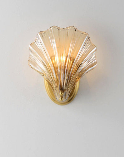 Applique Murale Design Coquillage en Laiton et Verre – Lampe LED Moderne
