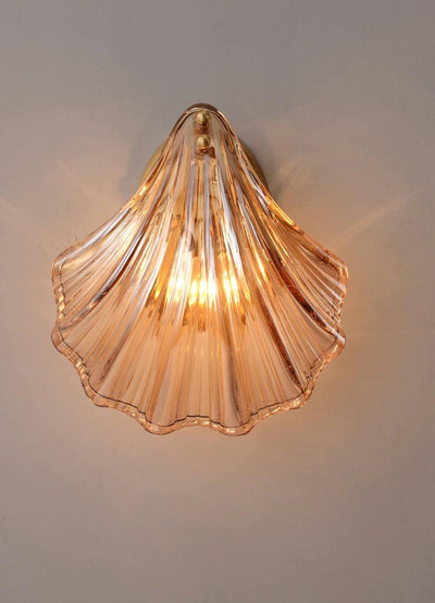 Applique Murale Design Coquillage en Laiton et Verre – Lampe LED Moderne