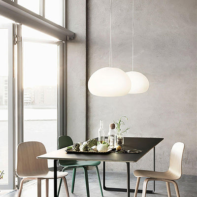 Suspension Steamed Bun - Éclairage Moderne en Verre pour Une Ambiance Chaleureuse